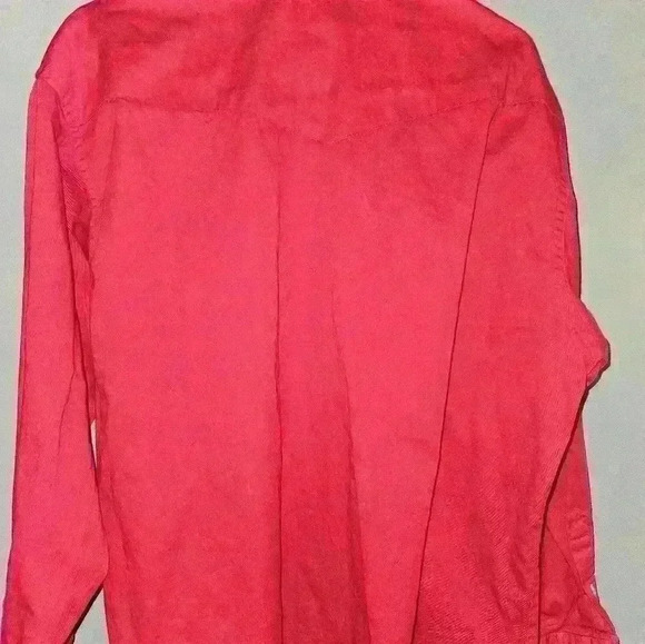 Wrangler Mens Red Button Up Dress Shirt Size 17 x 34 - Picture 6 of 10